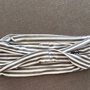 Striped Gray and White Headband